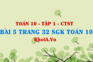 Bài 5 trang 32 SGK Toán 10 tập 1 Chân trời sáng tạo